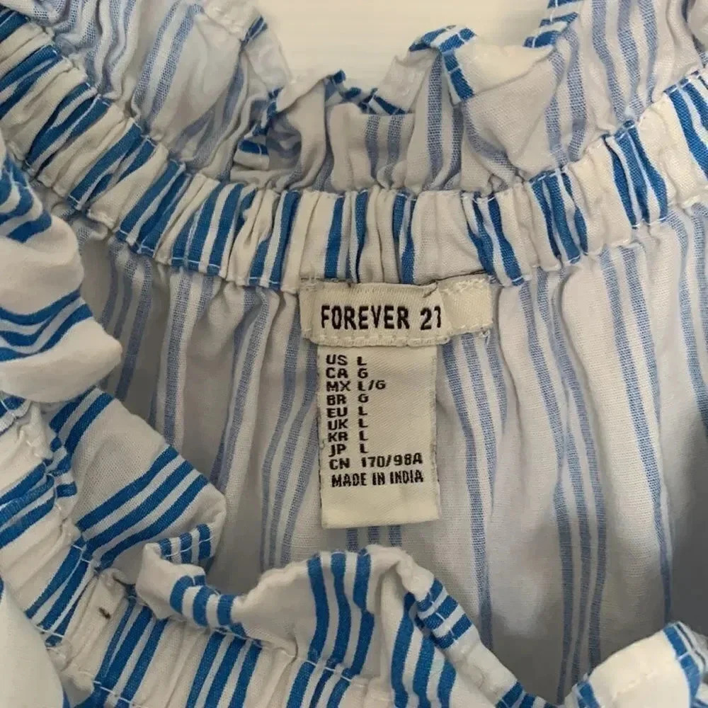 Forever21 striped off the shoulder top - Picture 2 of 2